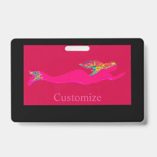 Tarjeta De Identificación Sirena rosa nadando Thunder_Cove