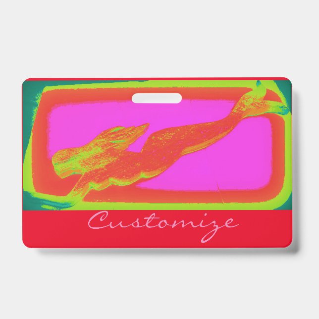 Tarjeta De Identificación Sirena rubia nadando Thunder_Cove (Parte frontal)