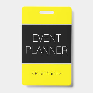 Tarjeta De Identificación Sleek distintivo "PLANIFICADOR DE EVENTOS"
