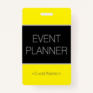 Tarjeta De Identificación Sleek "EVENT PLANNER" Badge