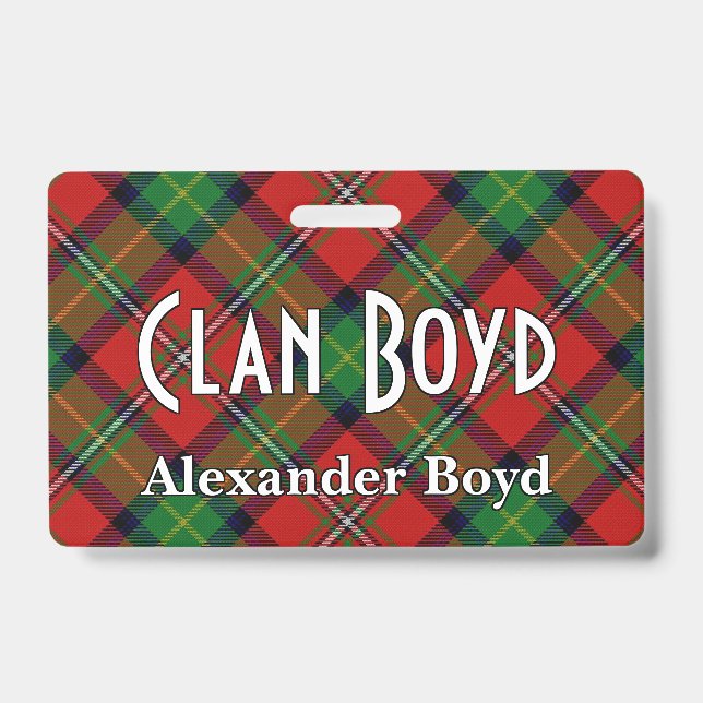Tarjeta De Identificación Snappy Clan Boyd Tartan (Parte frontal)