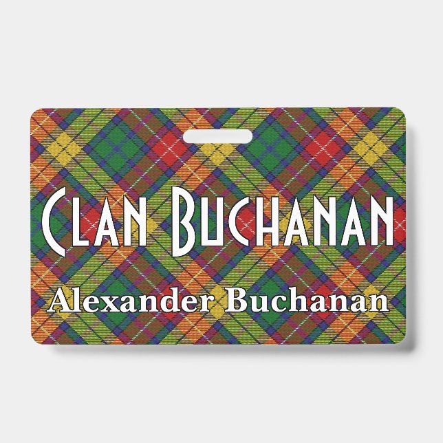 Tarjeta De Identificación Snappy Clan Buchanan Tartan (Parte frontal)