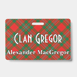 Tarjeta De Identificación Snappy Clan Gregor MacGregor Tartan