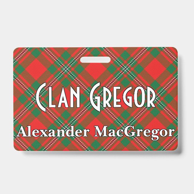 Tarjeta De Identificación Snappy Clan Gregor MacGregor Tartan (Anverso)