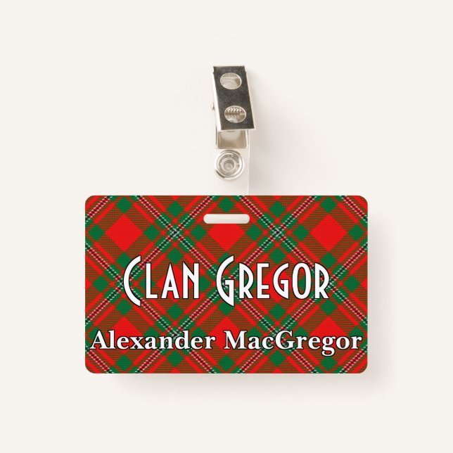 Tarjeta De Identificación Snappy Clan Gregor MacGregor Tartan (Anverso con clip)