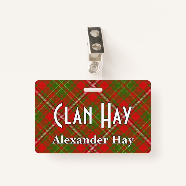 Tarjeta De Identificación Snappy Clan Hay Tartan (Anverso con clip)