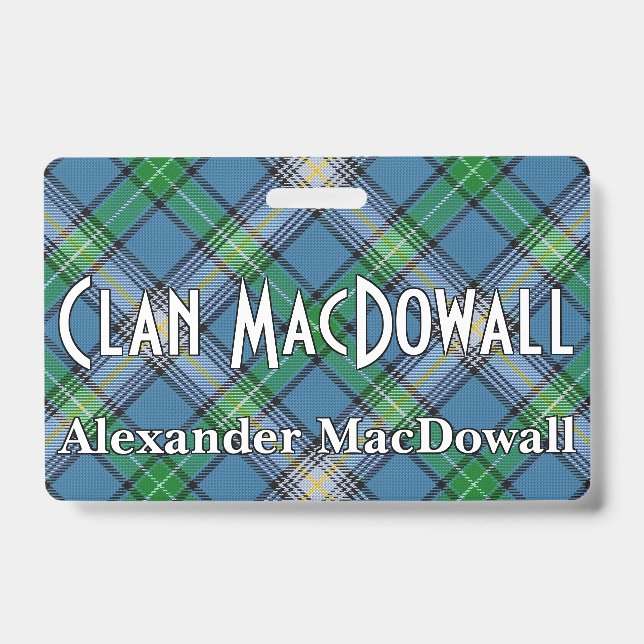 Tarjeta De Identificación Snappy Clan MacDowall Tartan (Parte frontal)