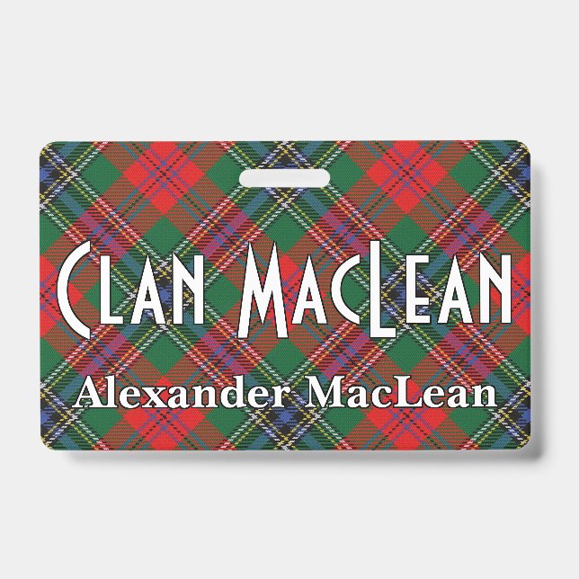 Tarjeta De Identificación Snappy Clan MacLean Red Tartan (Anverso)