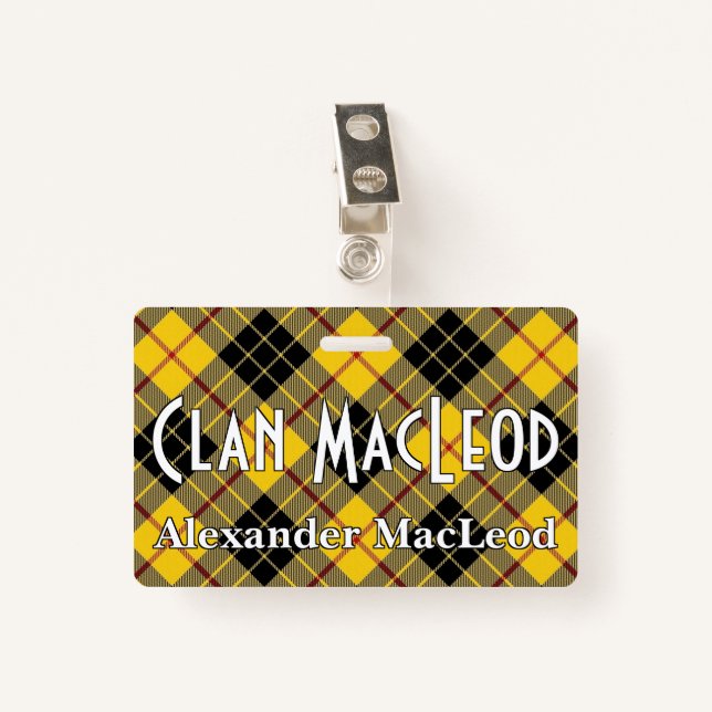 Tarjeta De Identificación Snappy Clan MacLeod de Lewis Tartán (Anverso con clip)