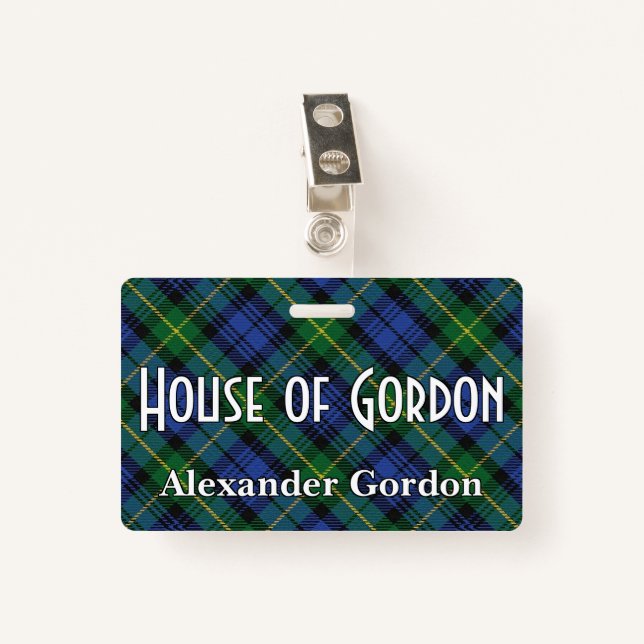 Tarjeta De Identificación Snappy House de Gordon Tartan (Anverso con clip)