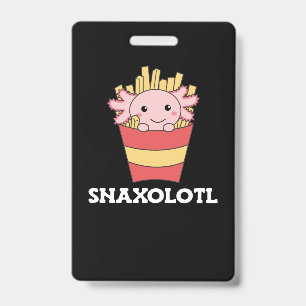 Tarjeta De Identificación Snaxolotl Amante de Axolotl Animales Lindos Patata