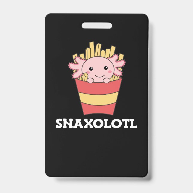 Tarjeta De Identificación Snaxolotl Axolotl Lover Cute Animales Fries Postca (Front)