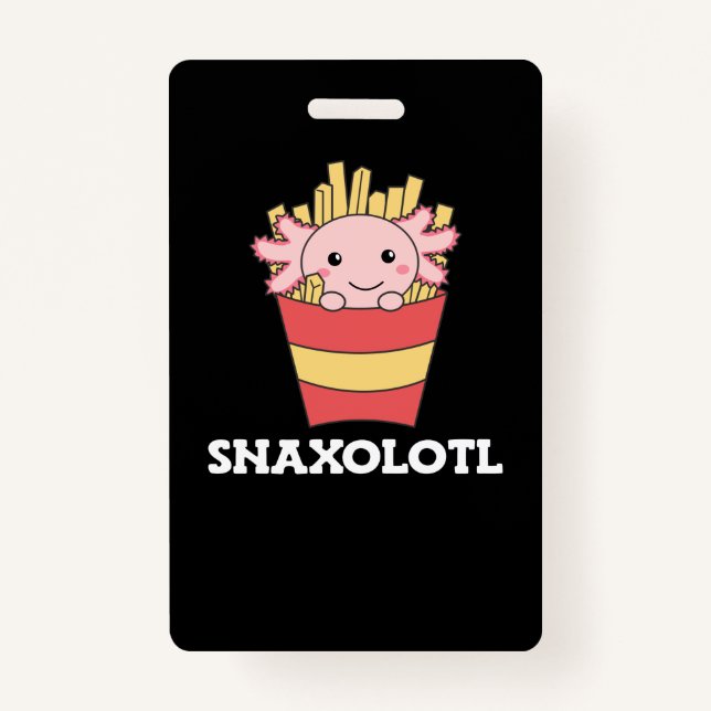 Tarjeta De Identificación Snaxolotl Axolotl Lover Cute Animales Fries Postca (Anverso)