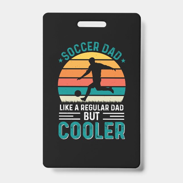Tarjeta De Identificación Soccer Dad Retro Sunset (Parte frontal)
