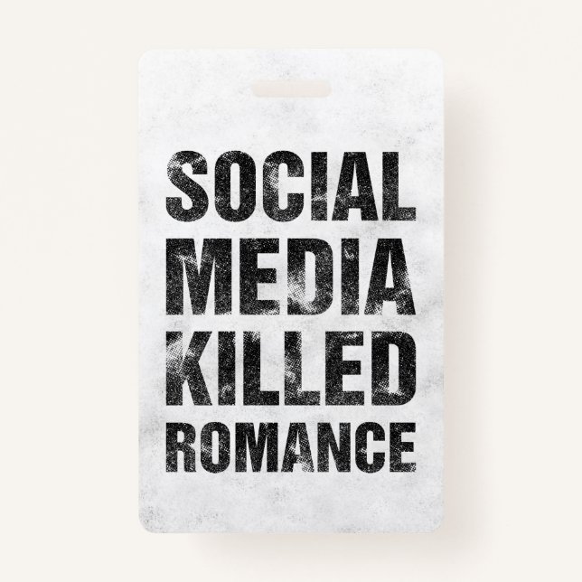 Tarjeta De Identificación Social Media Killed Romance (Anverso)