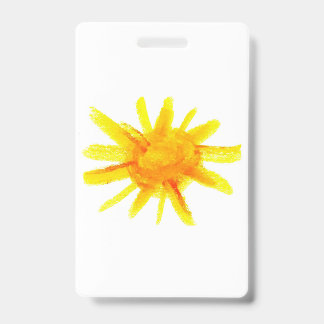 Tarjeta De Identificación Sol amarillo brillante pintado a mano