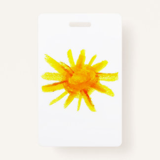 Tarjeta De Identificación Sol amarillo brillante pintado a mano