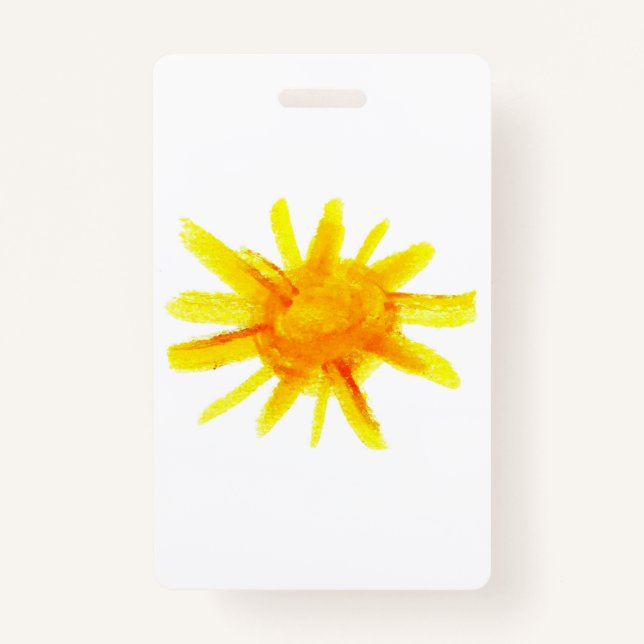 Tarjeta De Identificación Sol amarillo brillante pintado a mano (Anverso)