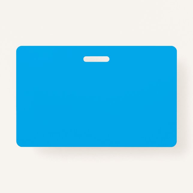 Tarjeta De Identificación Solid Cyan Blue Background | Summer Minimal Style (Reverso)