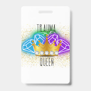 Tarjeta De Identificación Soporte de Insignia de Reina del Trauma