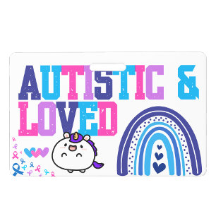 Tarjeta De Identificación Soy autista Nombre id Insignia - Insignia de Aler