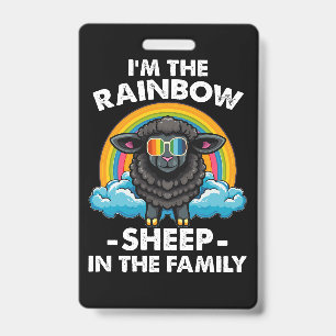 Tarjeta De Identificación Soy La Oveja Arcoíris En El Mes Del Orgullo Famili