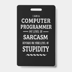 Tarjeta De Identificación Soy Programador De Computadoras