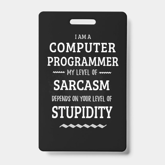 Tarjeta De Identificación Soy Programador De Computadoras (Parte frontal)