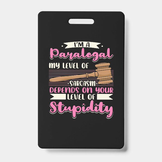 Tarjeta De Identificación Soy un paralegal (Parte frontal)