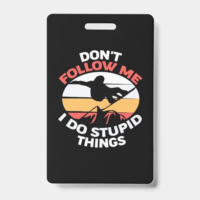 Tarjeta De Identificación Soy Un Snowboarder No Me Sigas (Parte frontal)