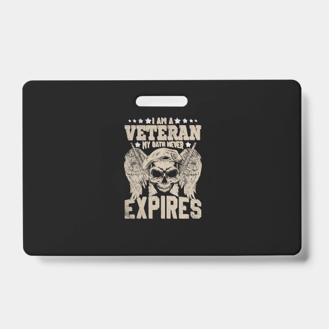 Tarjeta De Identificación soy un veterano, mi juramento nunca expira (Parte frontal)