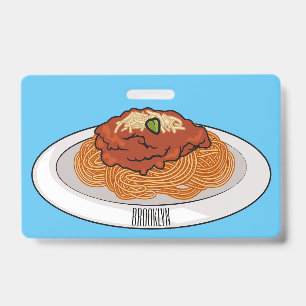 Tarjeta De Identificación Spaghetti cartoon illustration