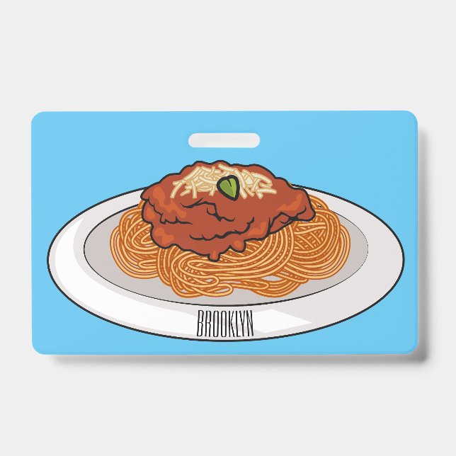 Tarjeta De Identificación  Spaghetti cartoon illustration (Parte frontal)