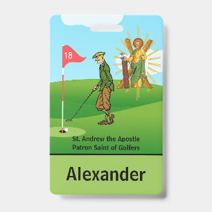 Tarjeta De Identificación SS. Andrés y Judas con Insignia de 2 Golfistas Mas