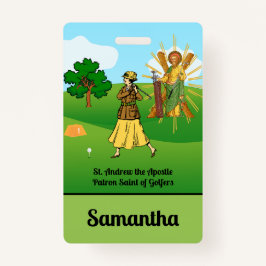 Tarjeta De Identificación SS. Andrew y Jude con dos mujeres golfistas