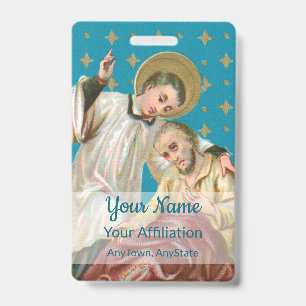 Tarjeta De Identificación St Aloysius Gonzaga & Plague Victim (Estilo 1; M06