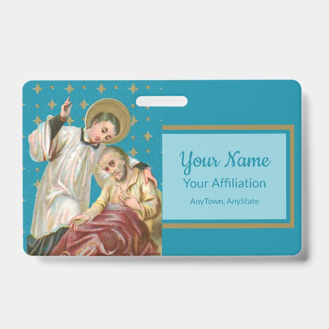 Tarjeta De Identificación St Aloysius Gonzaga & Plague Victim (Estilo 2; M06 (Parte frontal)