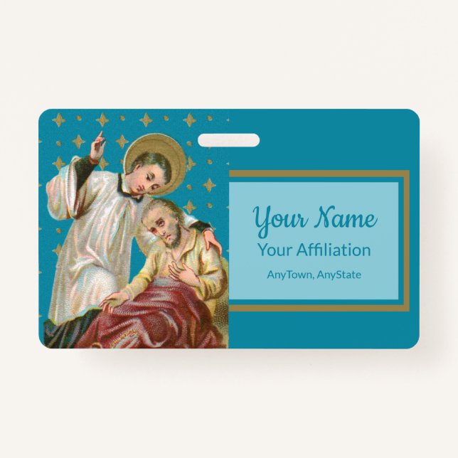 Tarjeta De Identificación St Aloysius Gonzaga & Plague Victim (Estilo 2; M06 (Anverso)