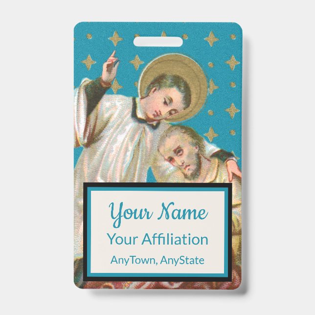 Tarjeta De Identificación St Aloysius Gonzaga & Plague Victim (Estilo 2; M06 (Parte frontal)