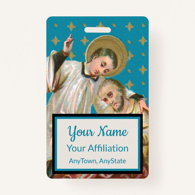 Tarjeta De Identificación St Aloysius Gonzaga & Plague Victim (Estilo 2; M06 (Anverso)