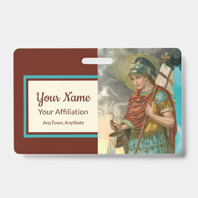 Tarjeta De Identificación St. Florian con cubo (humo; M 019) (Parte frontal)