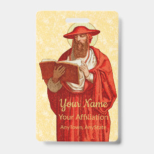 Tarjeta De Identificación St. Jerome como cardenal con libro (P 004)