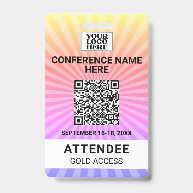 Tarjeta De Identificación Starburst Sunshine Conference Event Badge (Parte frontal)
