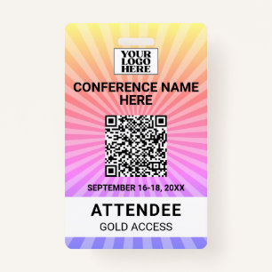 Tarjeta De Identificación Starburst Sunshine Conference Event Badge