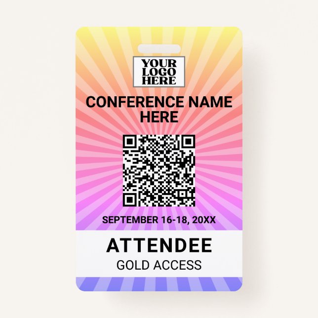 Tarjeta De Identificación Starburst Sunshine Conference Event Badge (Anverso)
