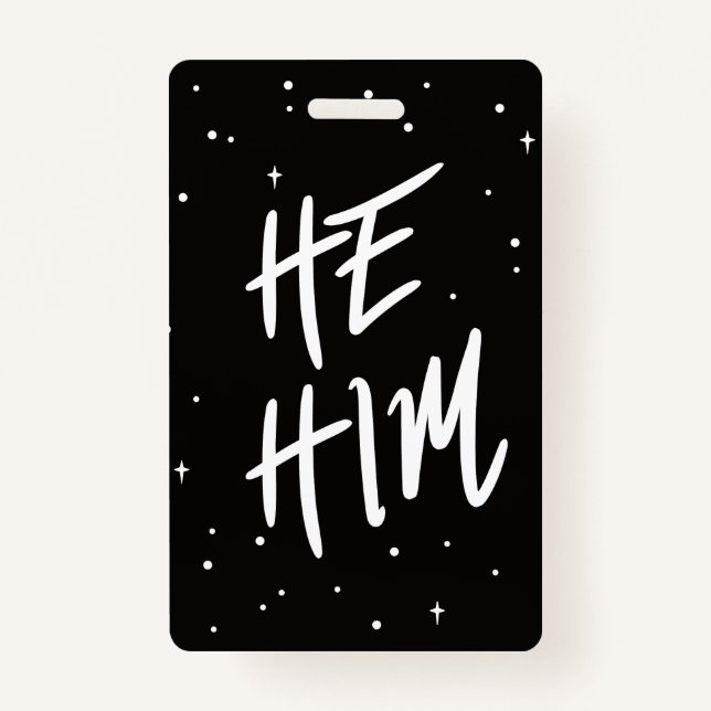 Tarjeta De Identificación Stars He/Him Pronouns (Anverso)