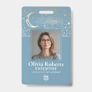 Tarjeta De Identificación Stars Moon Celestial Night ID Company Security