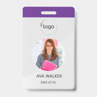 Tarjeta De Identificación Stylish Custom Company Employee Photo Badge