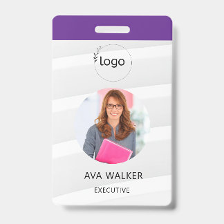 Tarjeta De Identificación Stylish Custom Company Employee Photo Badge