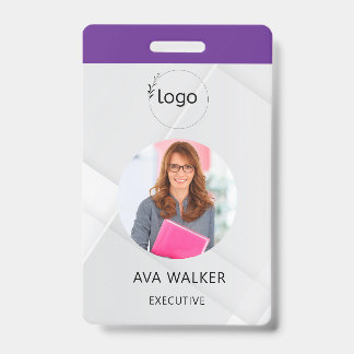 Tarjeta De Identificación Stylish Custom Company Employee Photo Badge